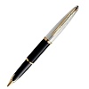 Ручка перьевая Waterman Carene Deluxe Black GT, толщина линии F, перо: золото 18К, серебро