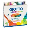 Набор фломастеров цветных Giotto Turbo Color, на водной основе, 2.8 мм, 36 цветов, картонная коробка