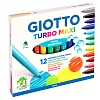 Набор фломастеров цветных Giotto Turbo Maxi, утолщенные, 5 мм, 12 цветов