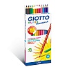 Набор карандашей цветных Giotto Elios Triangular, пластиковые, трехгранные, 3.3 мм, 12 цветов