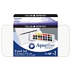 Набор красок акварельных Daler Rowney Aquafine Half Pan Travel Set, компактный, 24 цвета, кисть