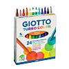 Набор фломастеров цветных Giotto Turbo Color, на водной основе, 2.8 мм, 24 цвета, картонная коробка