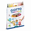 Набор фломастеров цветных Giotto Turbo Color Skin Tones, 12 цветов